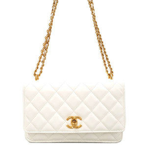 Chanel Matelasse Chain Wallet White